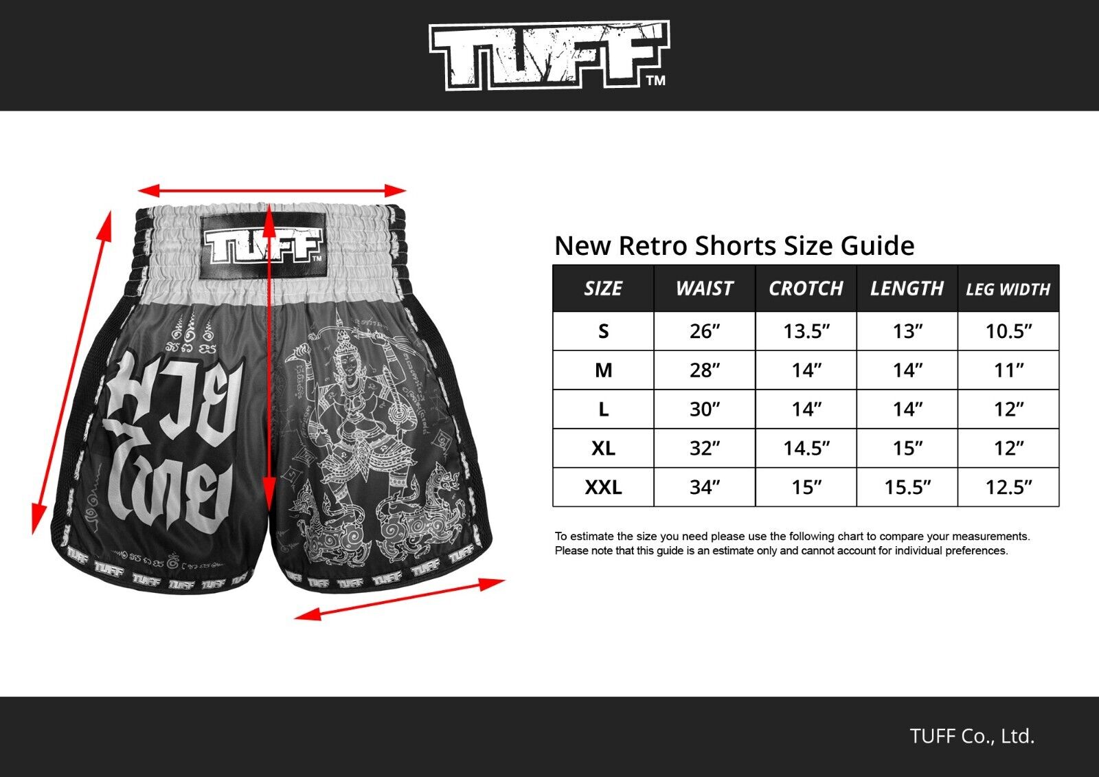 TUFF Muay Thai Shorts Black Furious Tiger MSC125