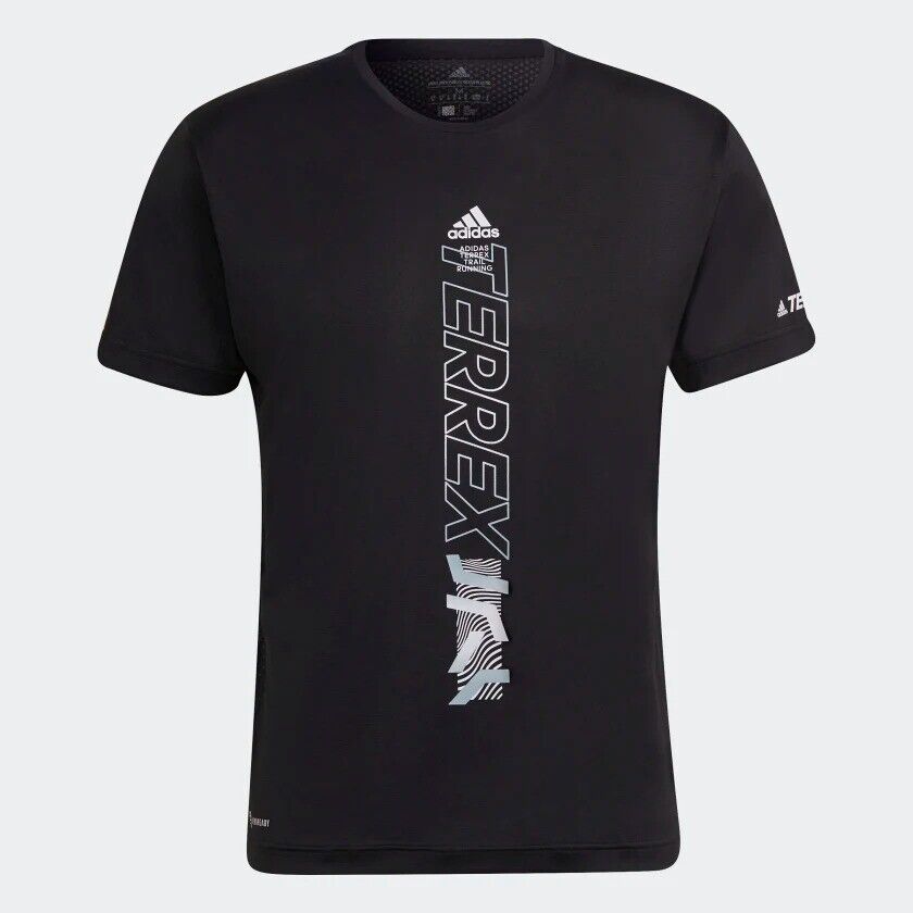 adidas Terrex Agravic Trail Running T-Shirt Mens Sustainable Black Lime White
