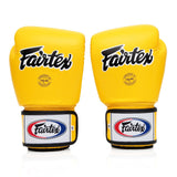 Fairtex BGV1 Leather Muay Thai Boxing Gloves Yellow