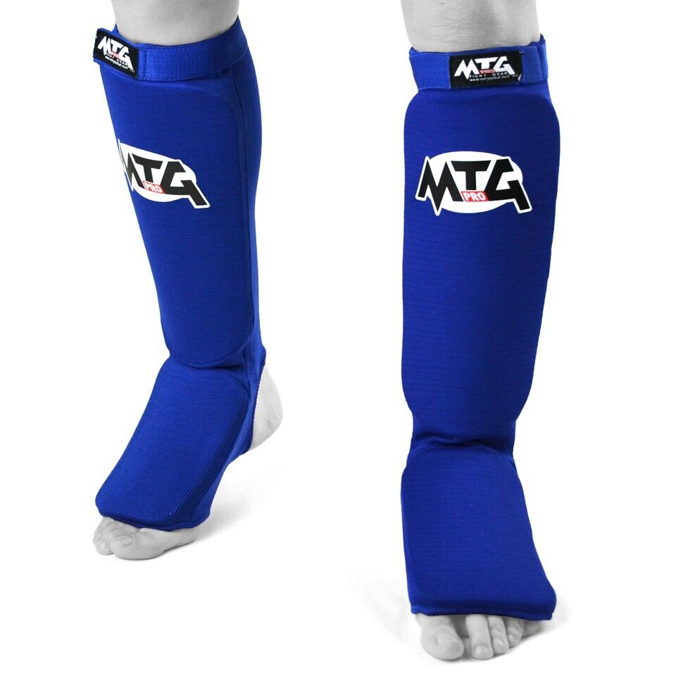 MTG Pro Shinguards Insteps Elasticated Muay Thai Karate