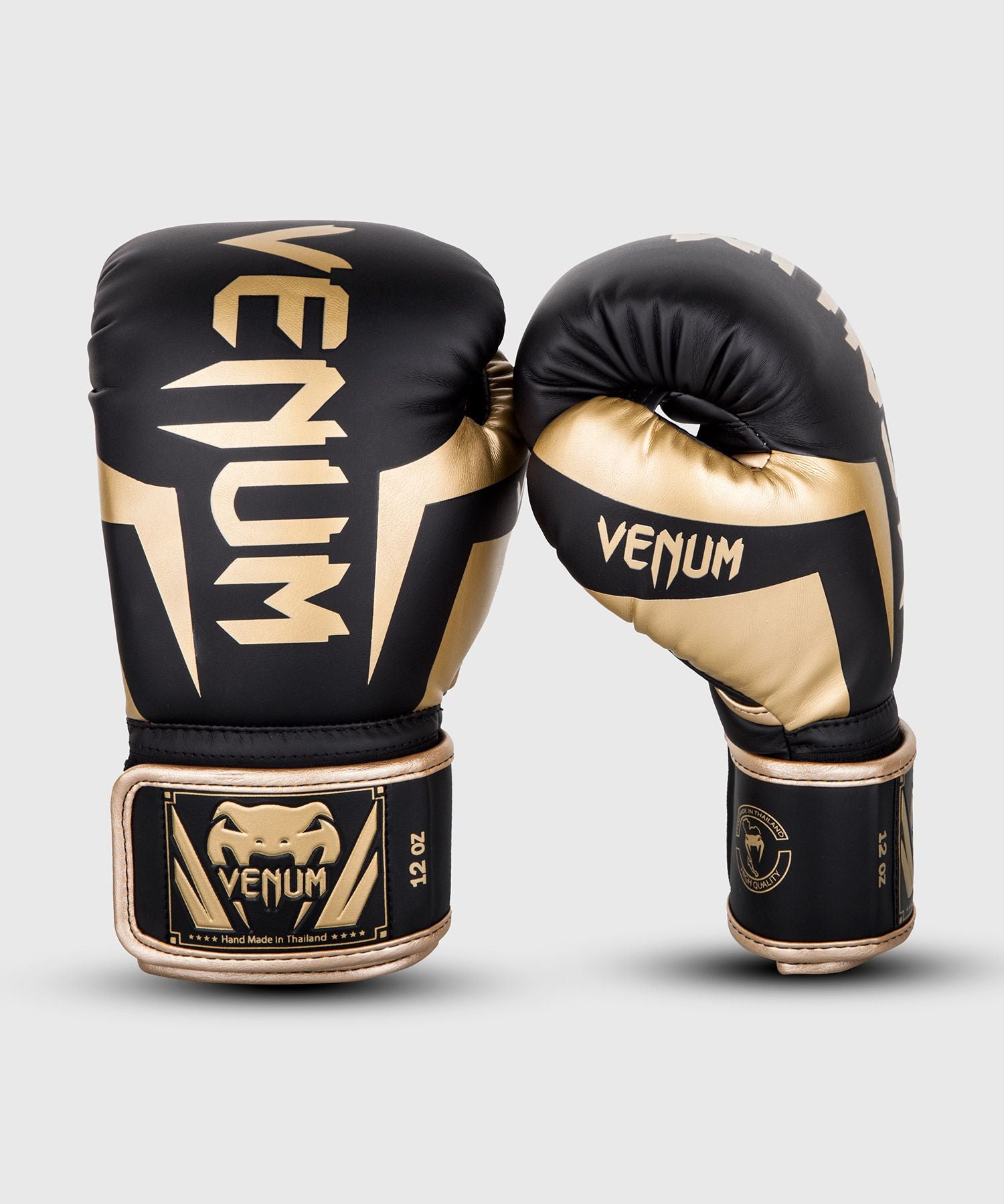 Venum Elite Boxing Gloves - Black/Gold - Handmade