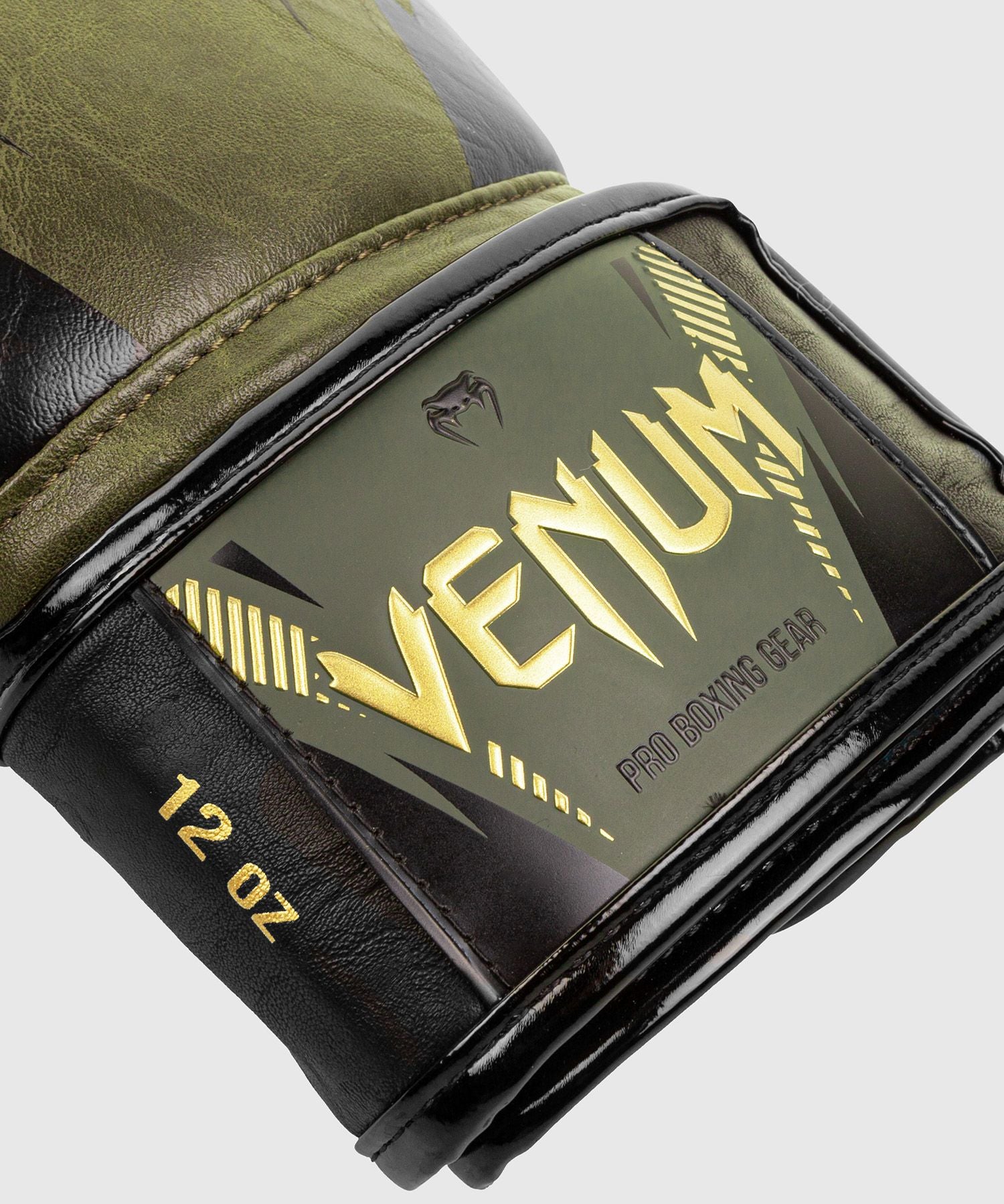Venum Impact Boxing Gloves - Khaki/Gold - Long Cuff