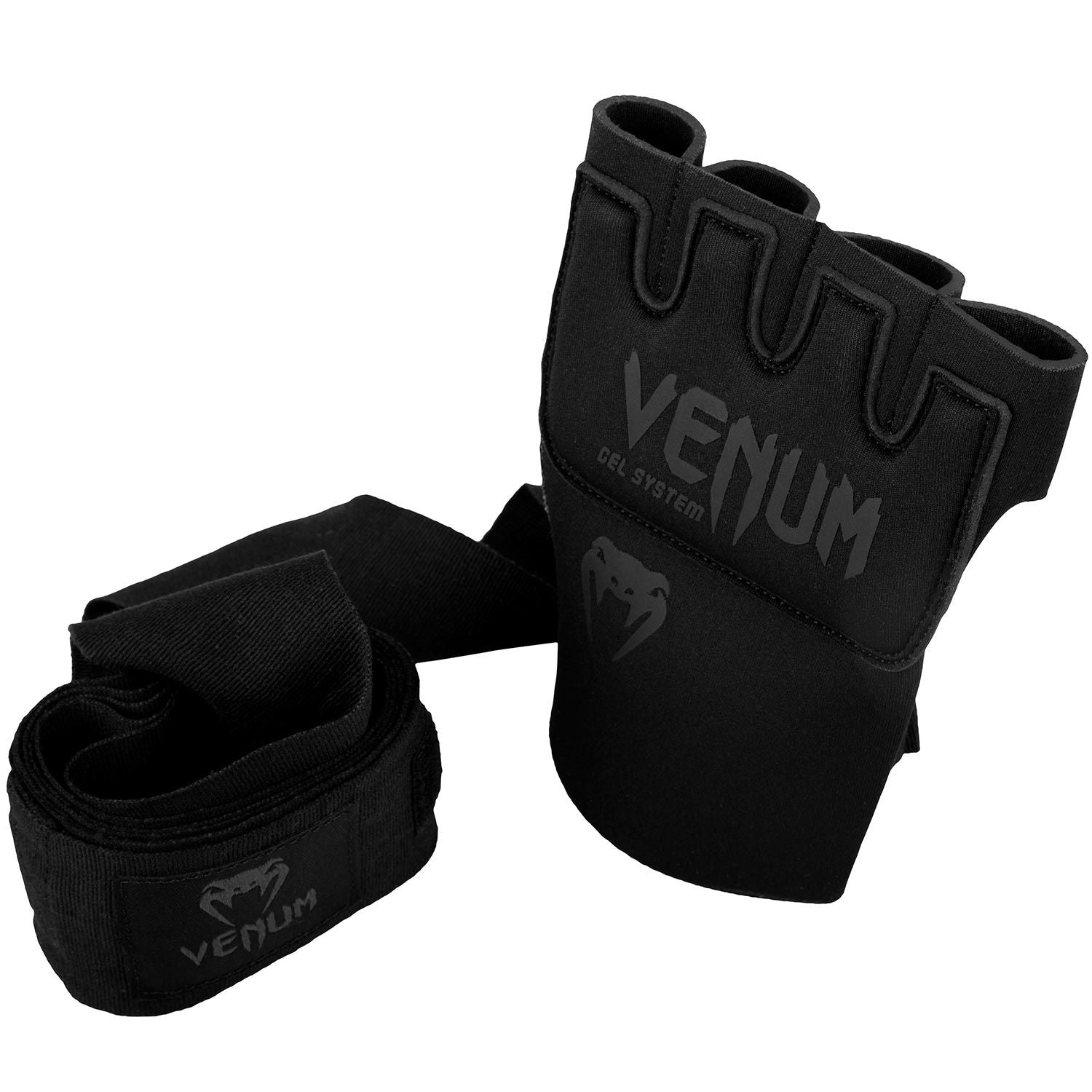 Venum Kontact Gel Quick Wrap Gloves - Black/Black