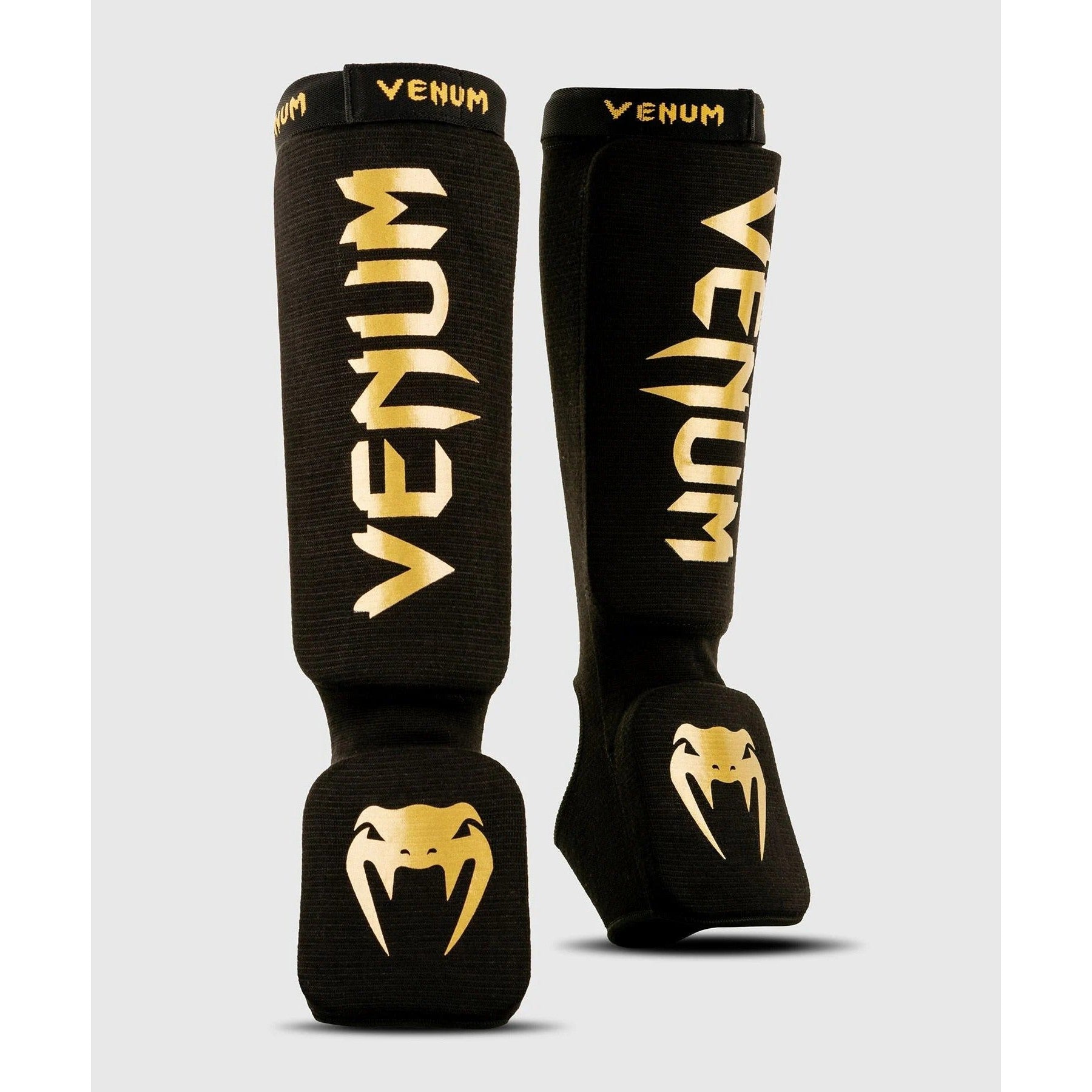 Venum Kontact Shin Guards Black/Gold MMA Kickboxing