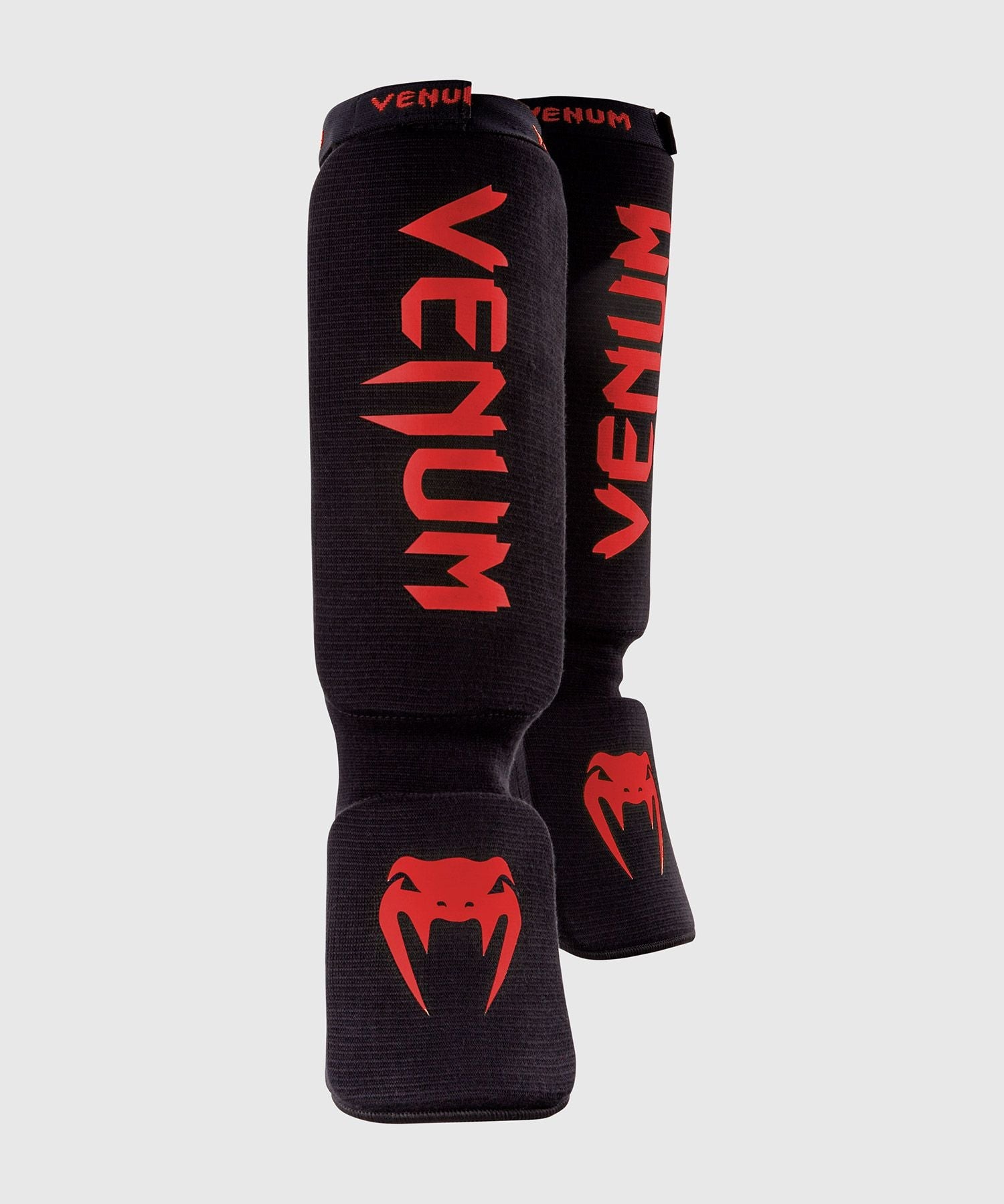 Venum Kontact Shin Guards Black/Red MMA Kickboxing