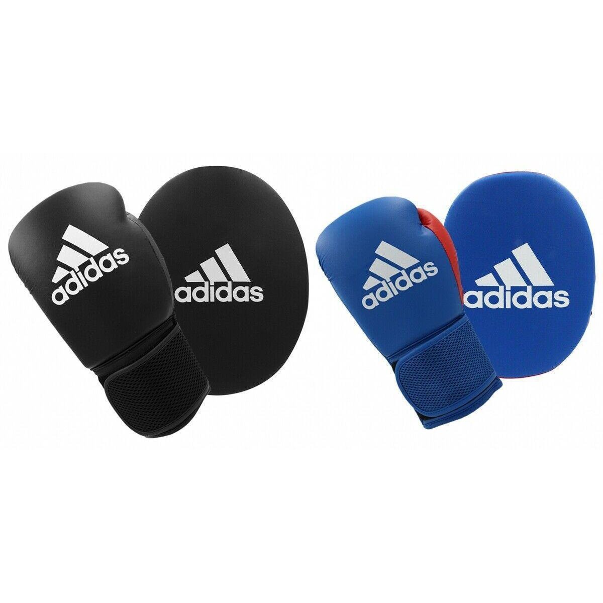 adidas Boxing Gloves & Focus Mitts Beginners Set Kids Adults