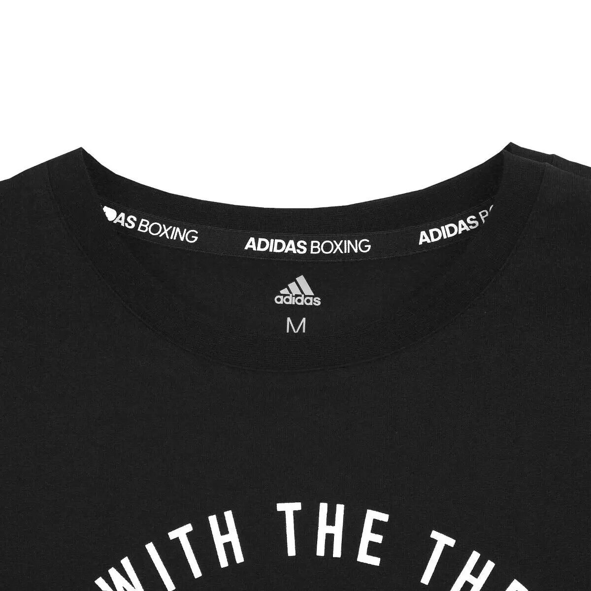 adidas Boxing Logo T-Shirt Black White 100% Cotton
