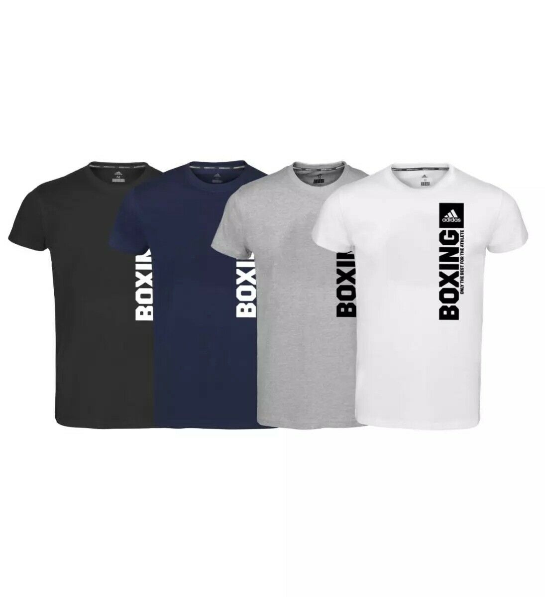 adidas Mens Boxing T-Shirt Black White Grey Blue