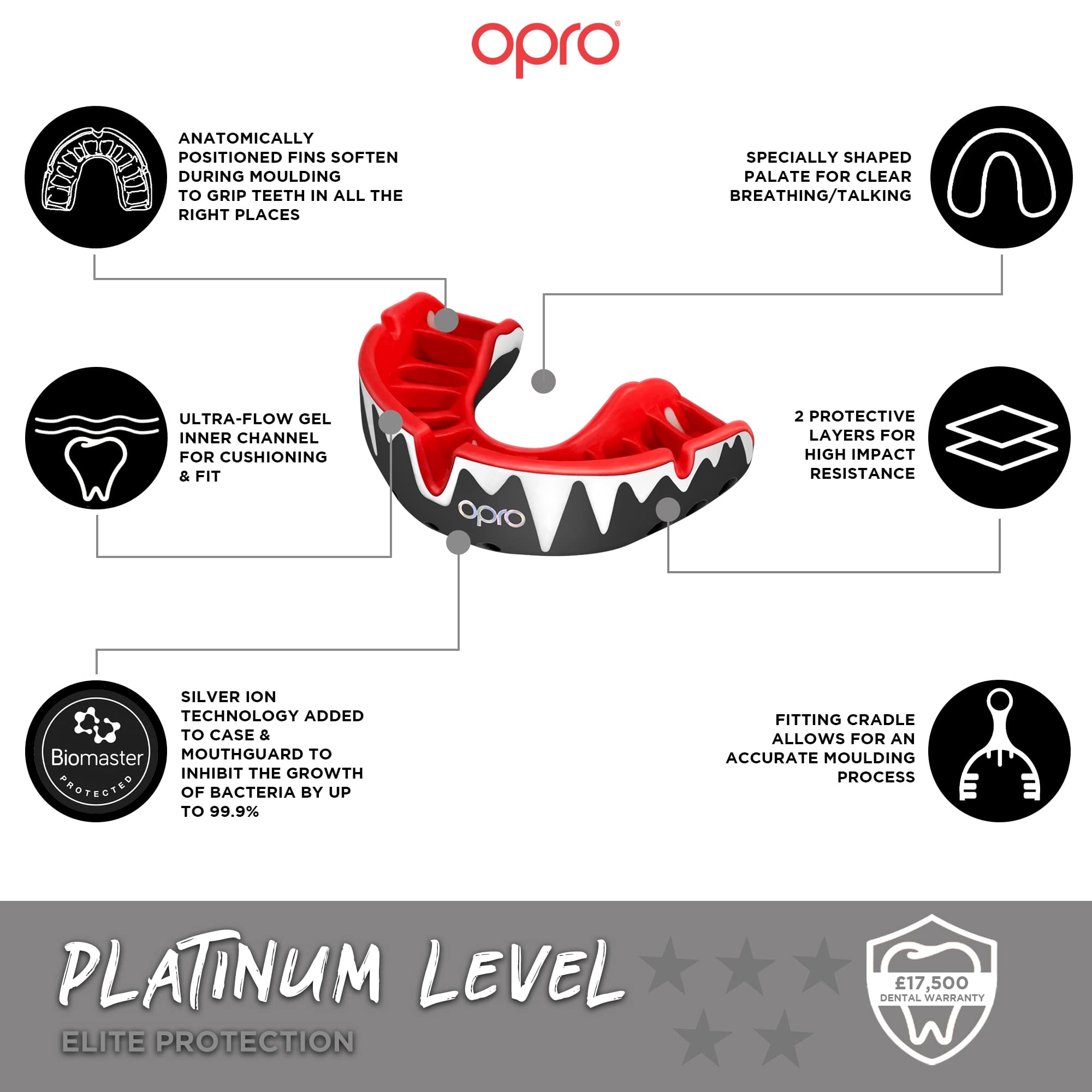 adidas OPRO Platinum Gum Shield Boxing Mouth Guard