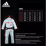 adidas Contest Judo Gi White Suit J650 Double Weave 23oz