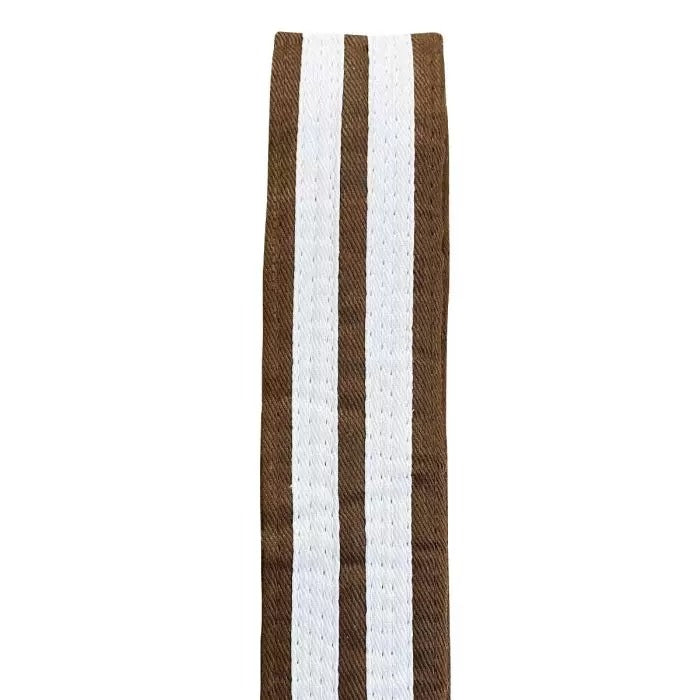 Cimac Two White Stripe Brown Karate Belt 1st Kyu