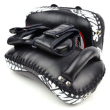 Twins KPL12 Deluxe Curved Leather Muay Thai Kick Pads Kickboxing MMA