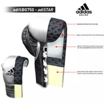 adidas AdiStar 3.0 Leather Pro Boxing Gloves BBBC Approved Metallic