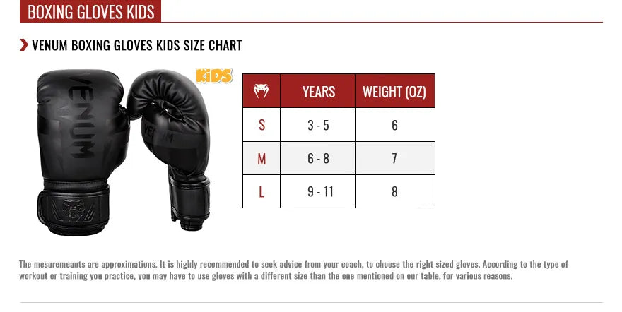 Venum Razor Kids Boxing Gloves Long Cuff Wrist Support