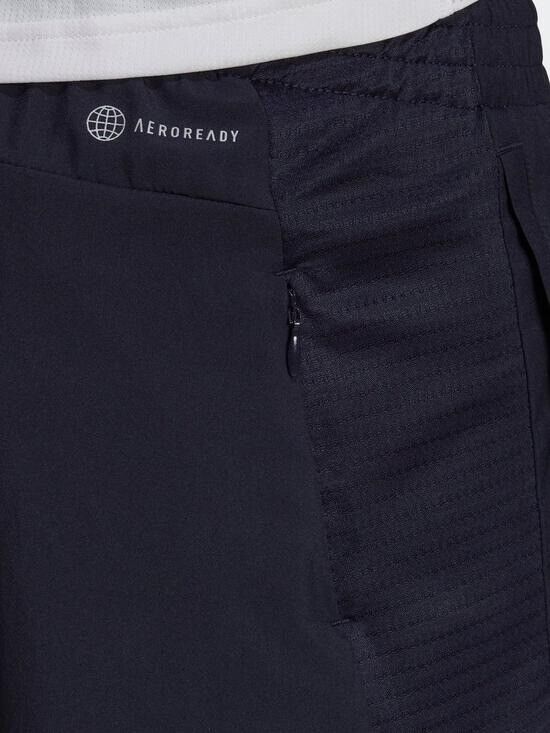 adidas Own The Run Running Shorts Breathable Reflective Zip Pocket Navy Mens