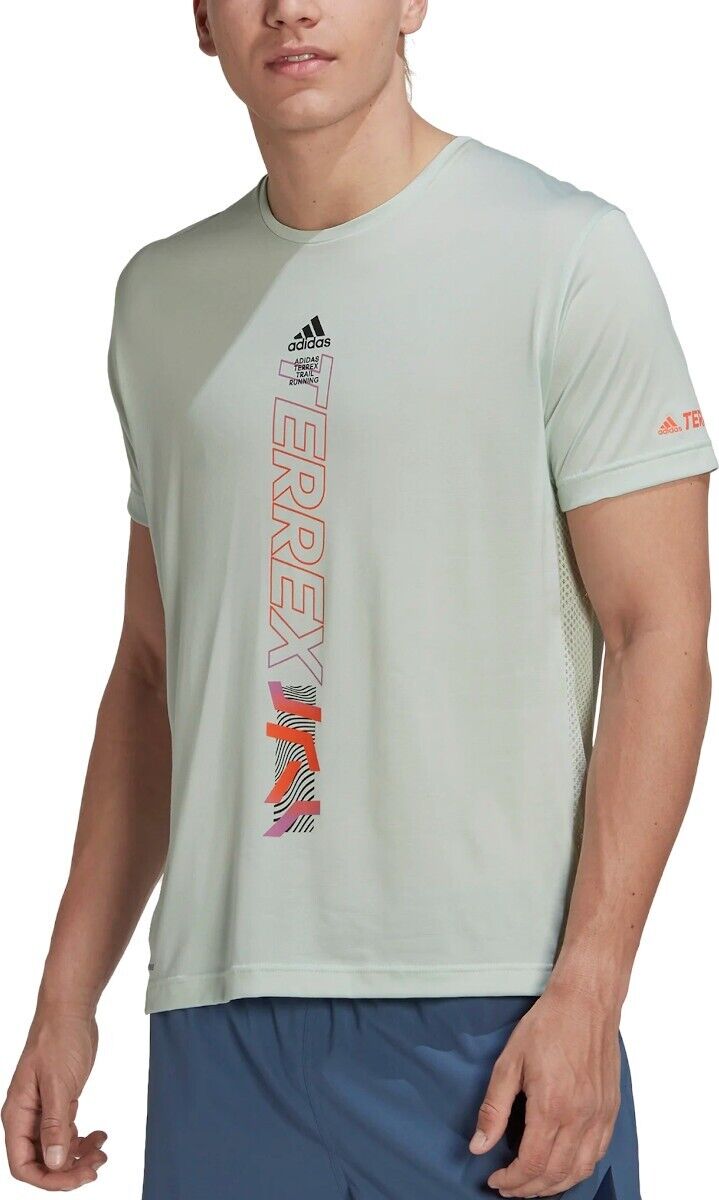 adidas Terrex Agravic Trail Running T-Shirt Mens Sustainable Black Lime White