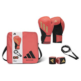 Adidas Boxing Gift Set Speed Tilt 200 Gloves Wraps Skipping Rope Bag