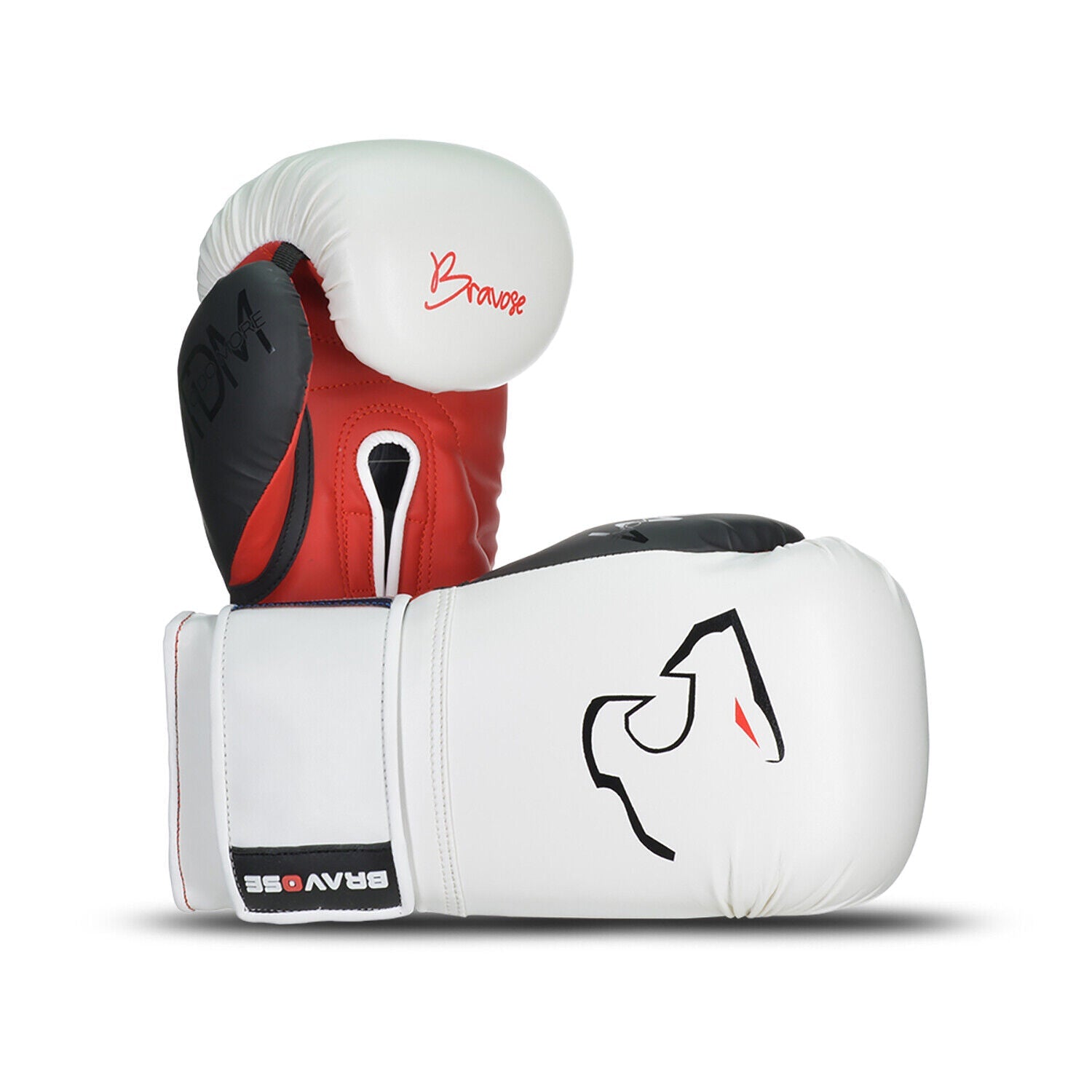 Bravose Mens Nemesis Boxing Gloves White & Red Sparring