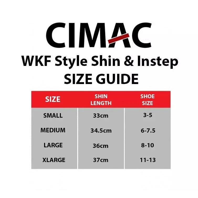 Cimac Karate Shin & Instep Guards Removable Foot WKF Style