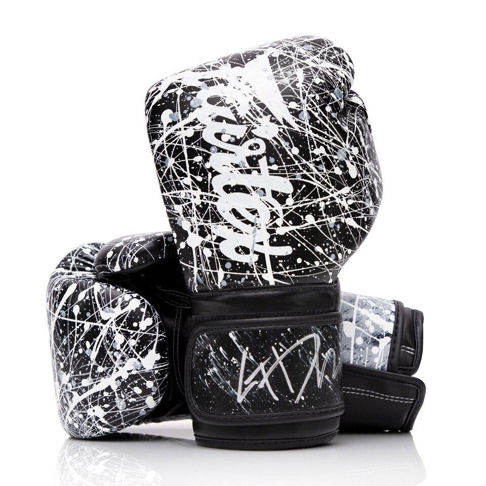 Fairtex Mens Painter Boxing Gloves Black Muay Thai Kickboxing