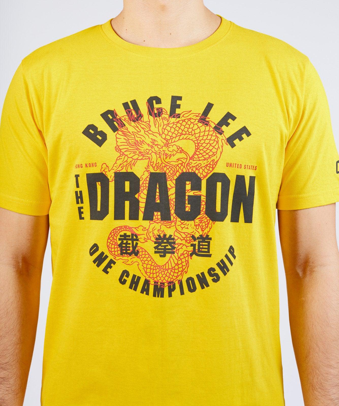 ONE Mens T-Shirt Bruce Lee The Dragon Yellow - Budo Online