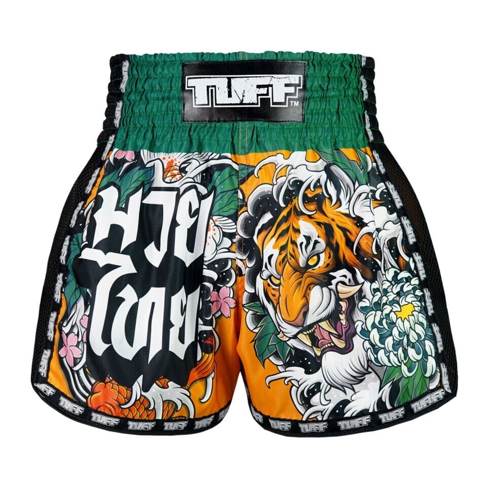 TUFF Mens Muay Thai Shorts Tora Mori to Kingyo Retro Fit - Budo Online
