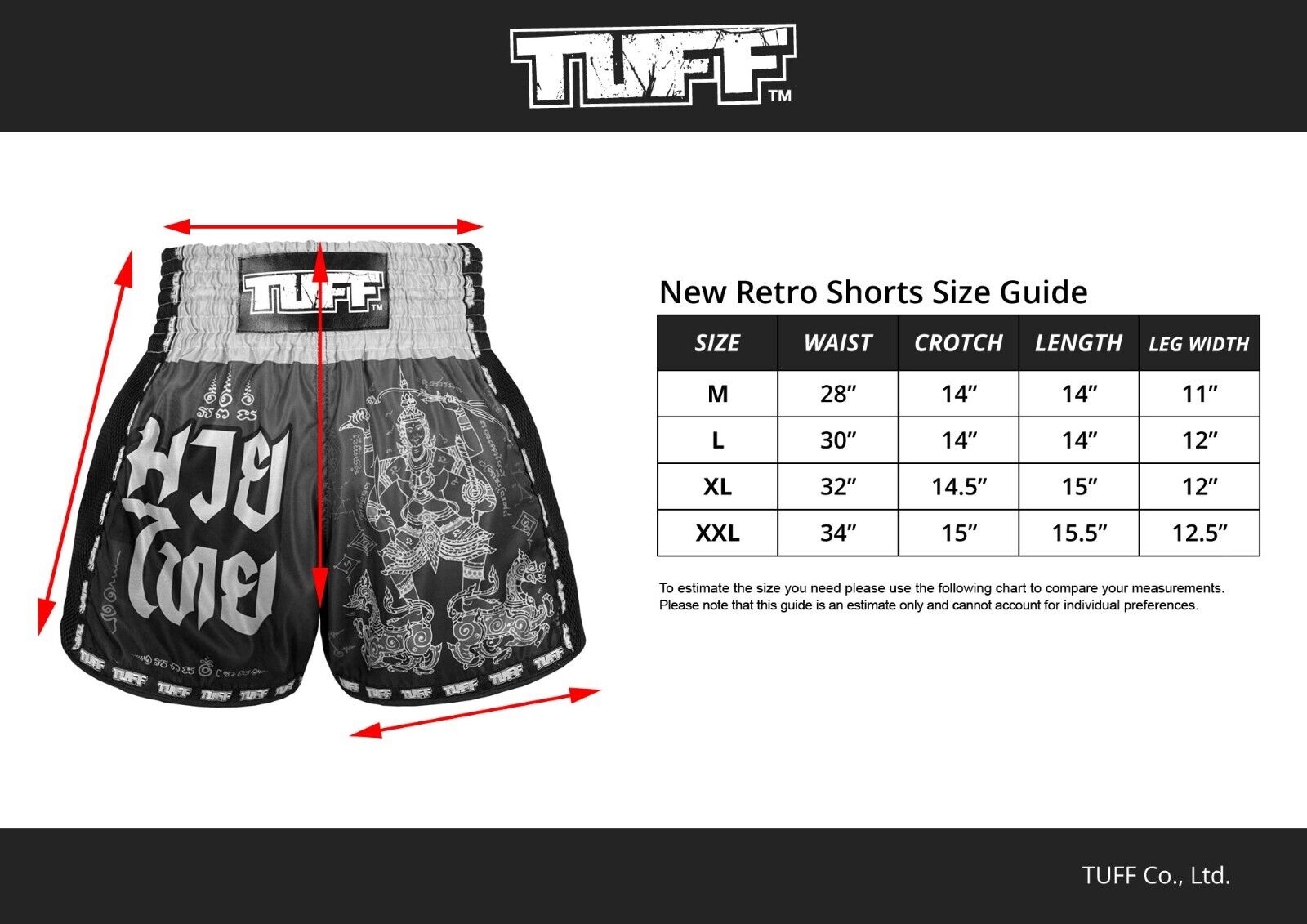 TUFF Muay Thai Shorts Yant Narai Turning The Land Retro Fit