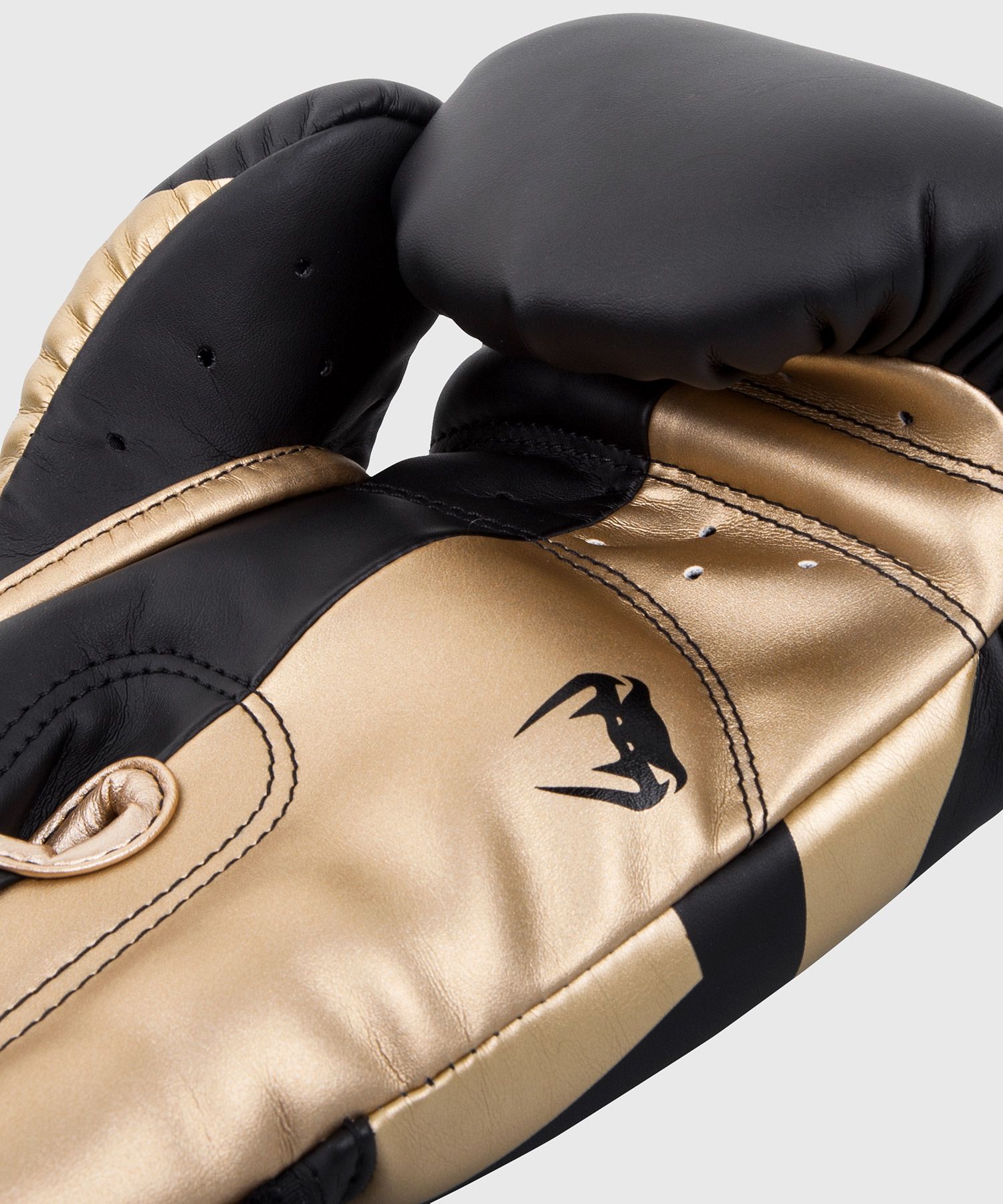 Venum Elite Boxing Gloves - Black/Gold - Handmade - Budo Online