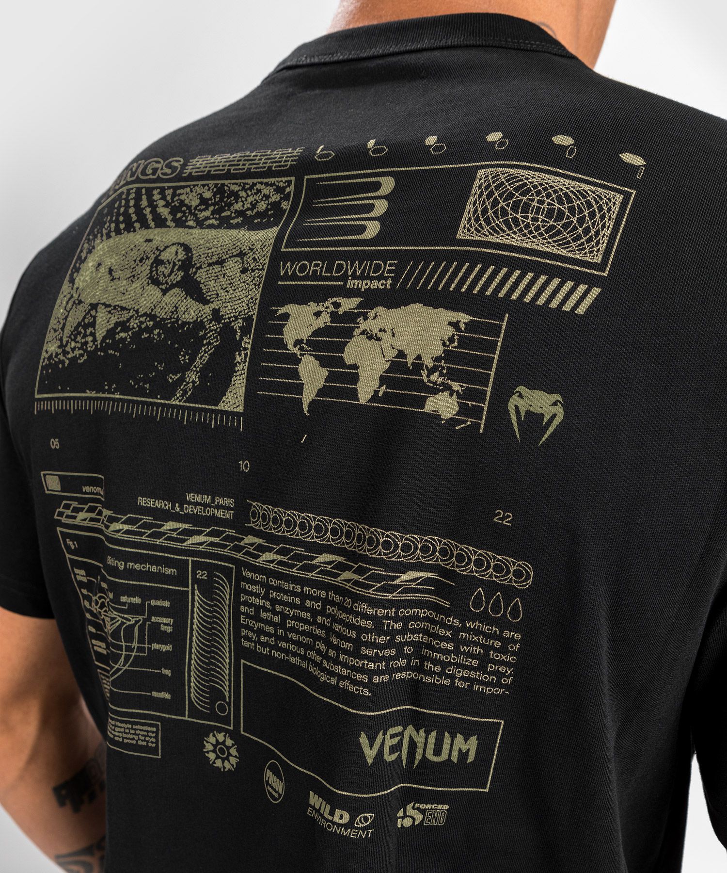 Venum Fangs MMA T-Shirt - Black - Martial Arts - Budo Online
