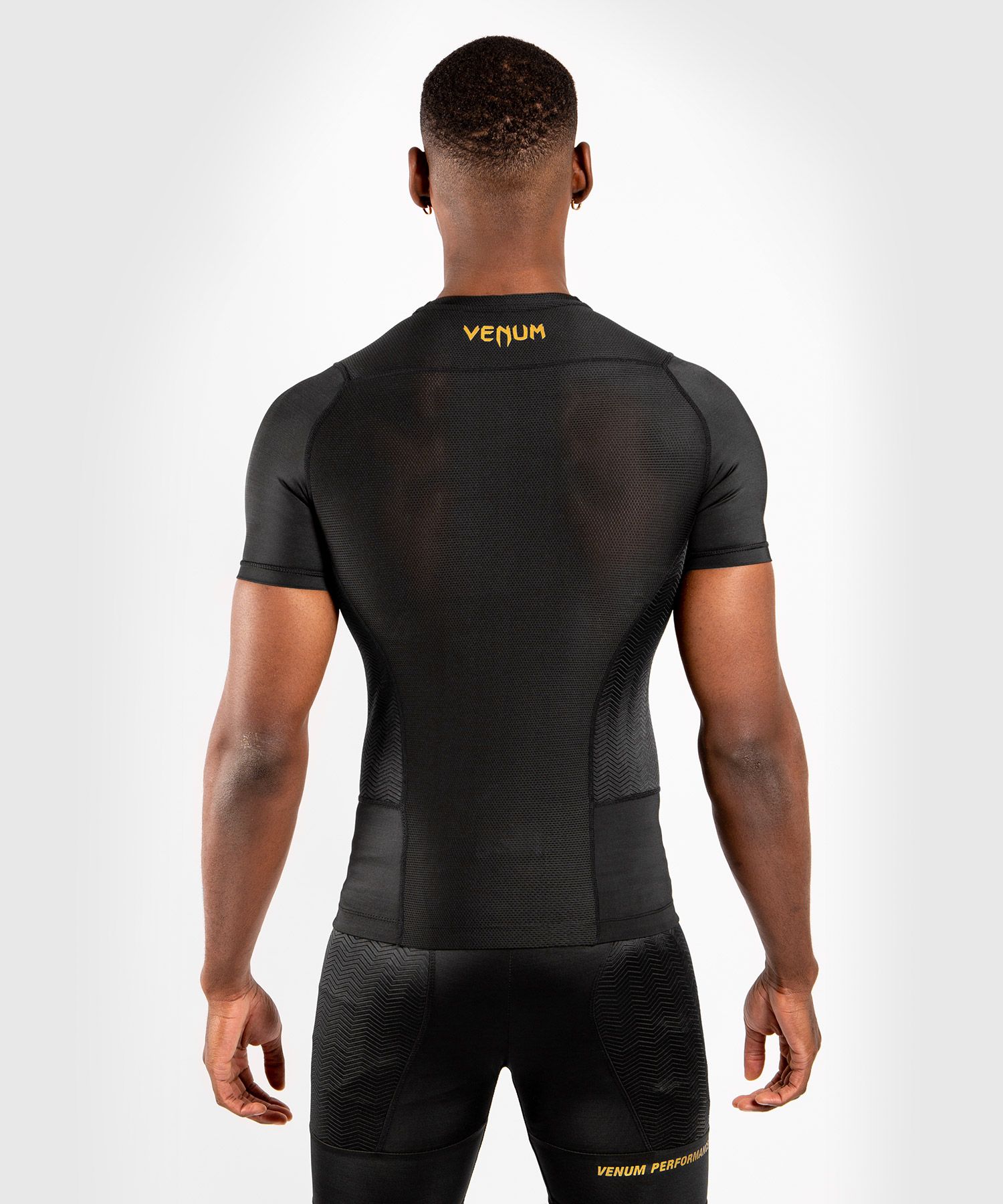 Venum G-Fit Short Sleeve MMA Rashguard BJJ Black & Gold - Budo Online