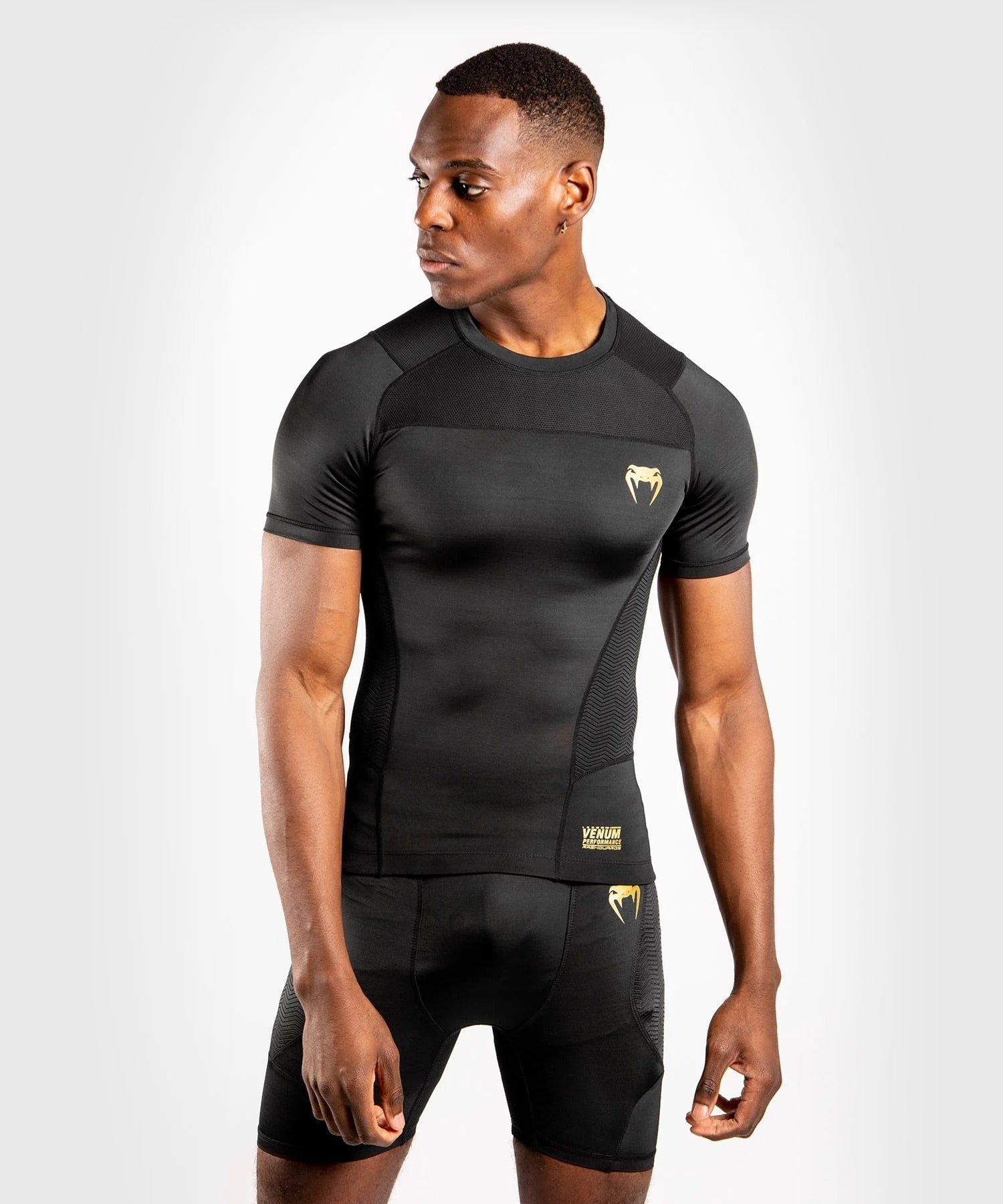 Venum G-Fit Short Sleeve MMA Rashguard BJJ Black & Gold - Budo Online