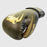 Venum Impact Boxing Gloves - Khaki/Gold - Long Cuff
