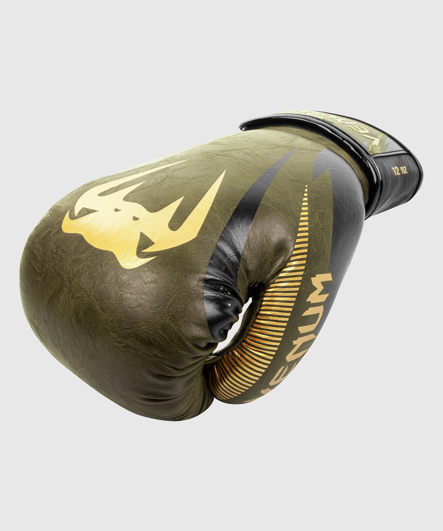 Venum Impact Boxing Gloves - Khaki/Gold - Long Cuff - Budo Online