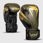 Venum Impact Boxing Gloves - Khaki/Gold - Long Cuff