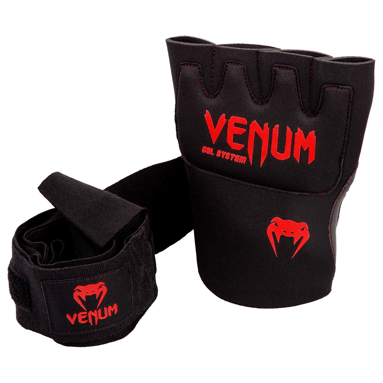 Venum Kontact Gel Glove Wraps - Black/Red - Budo Online