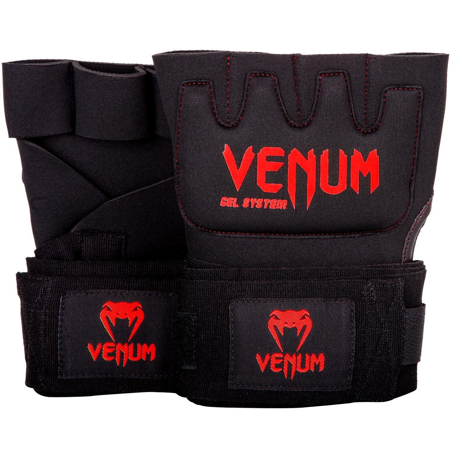 Venum Kontact Gel Glove Wraps - Black/Red - Budo Online