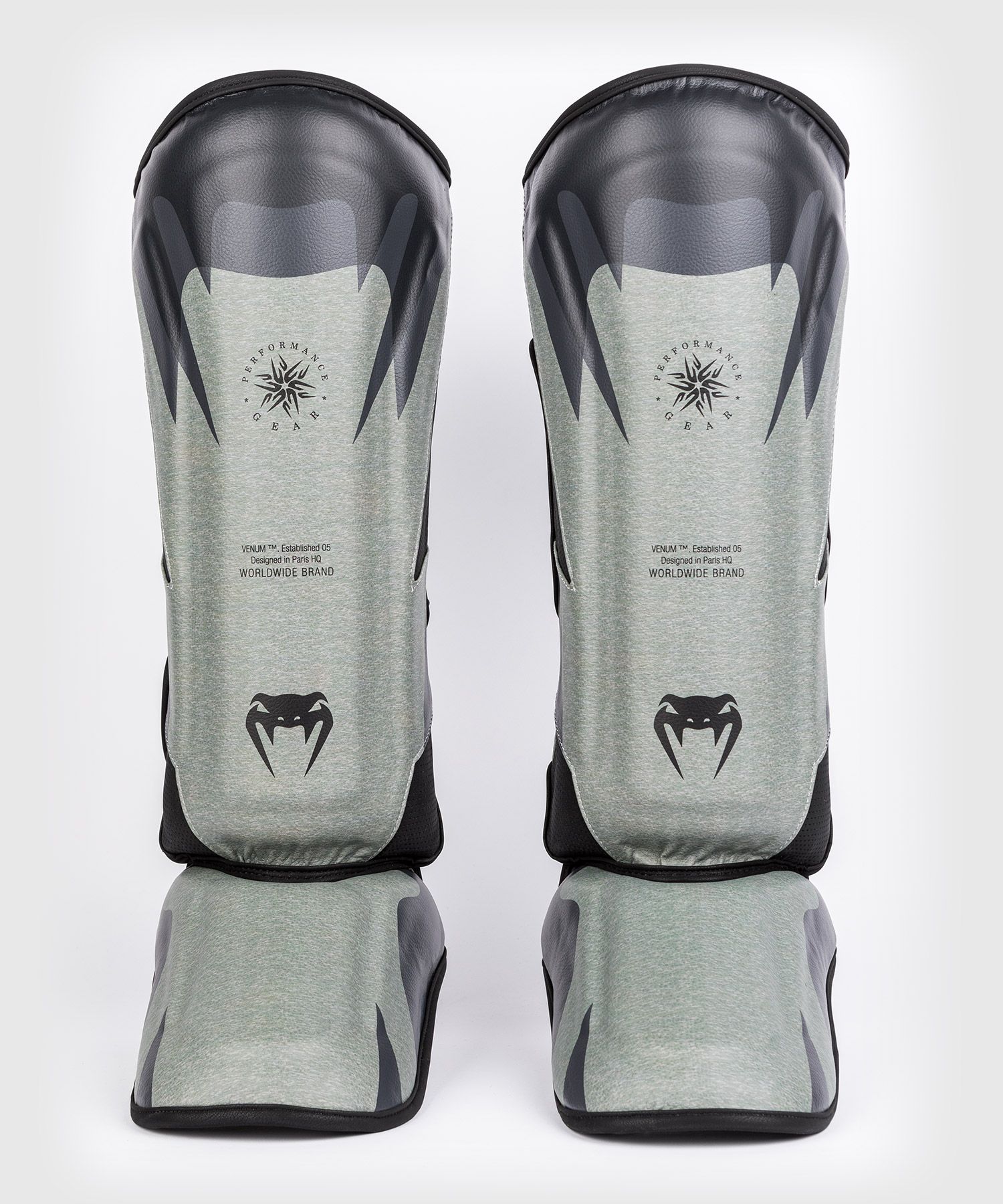 Venum Stone Shinguards Mineral Green MMA Kickboxing Thai - Budo Online