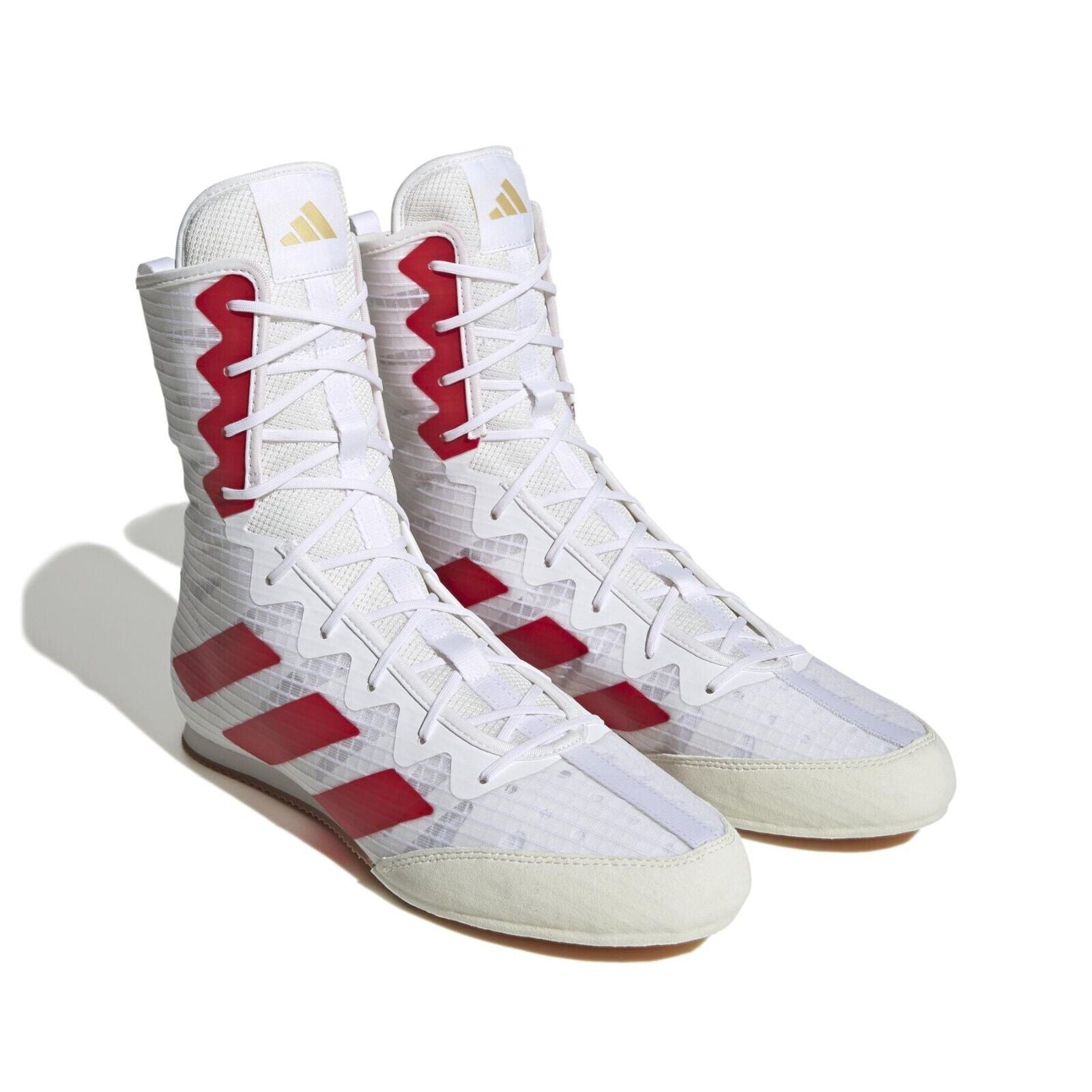 adidas Box Hog 4 Boxing Boots White & Red - Budo Online