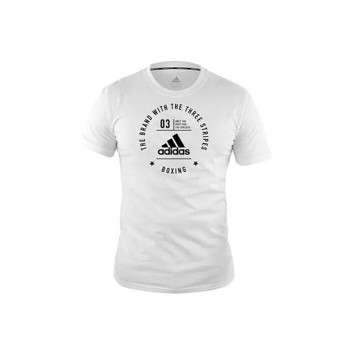 adidas Boxing Logo T-Shirt Black White 100% Cotton - Budo Online