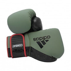 adidas Combat 50 Boxing Gloves Khaki Green - Budo Online