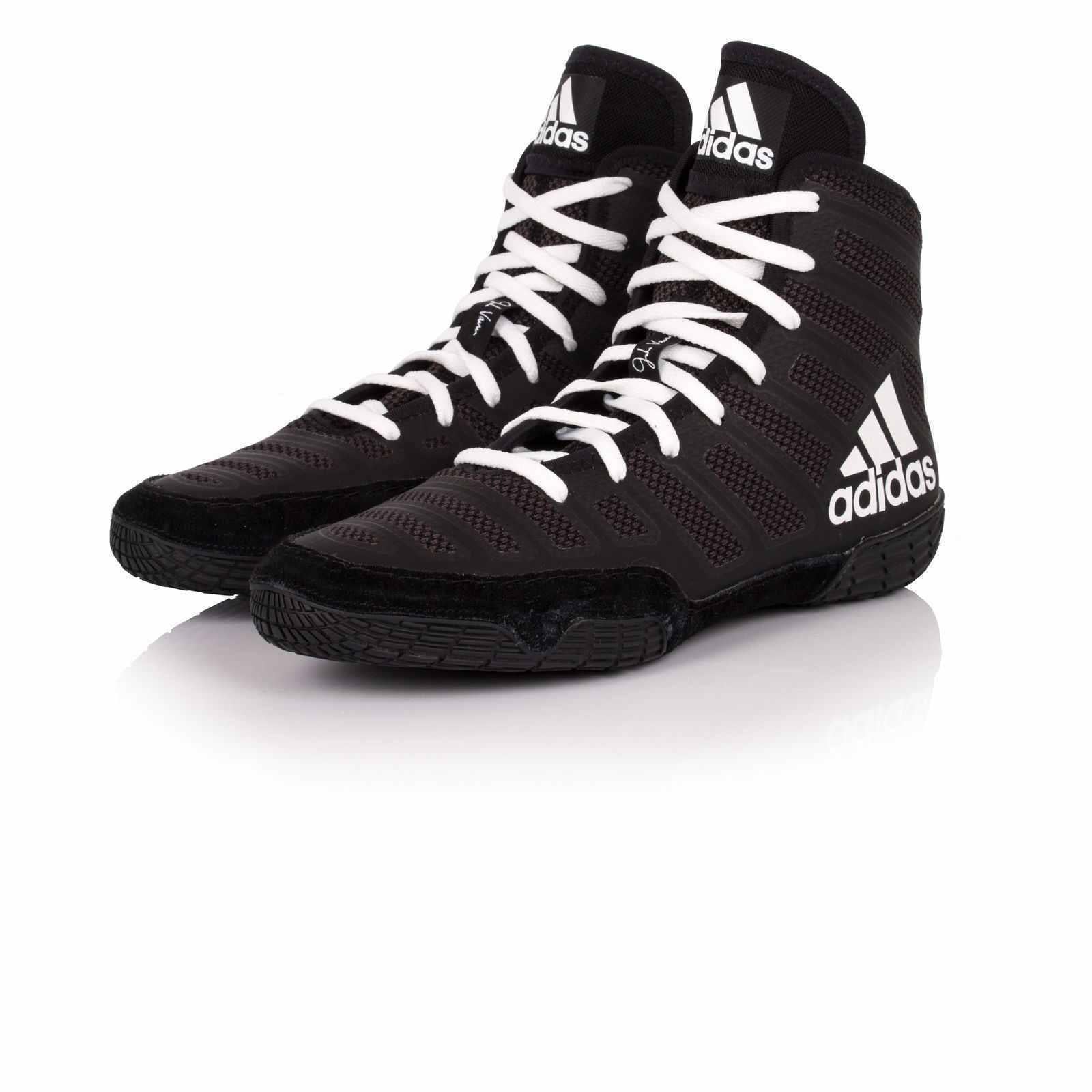 adidas Mens Adizero Varner Wrestling Shoes Black & White
