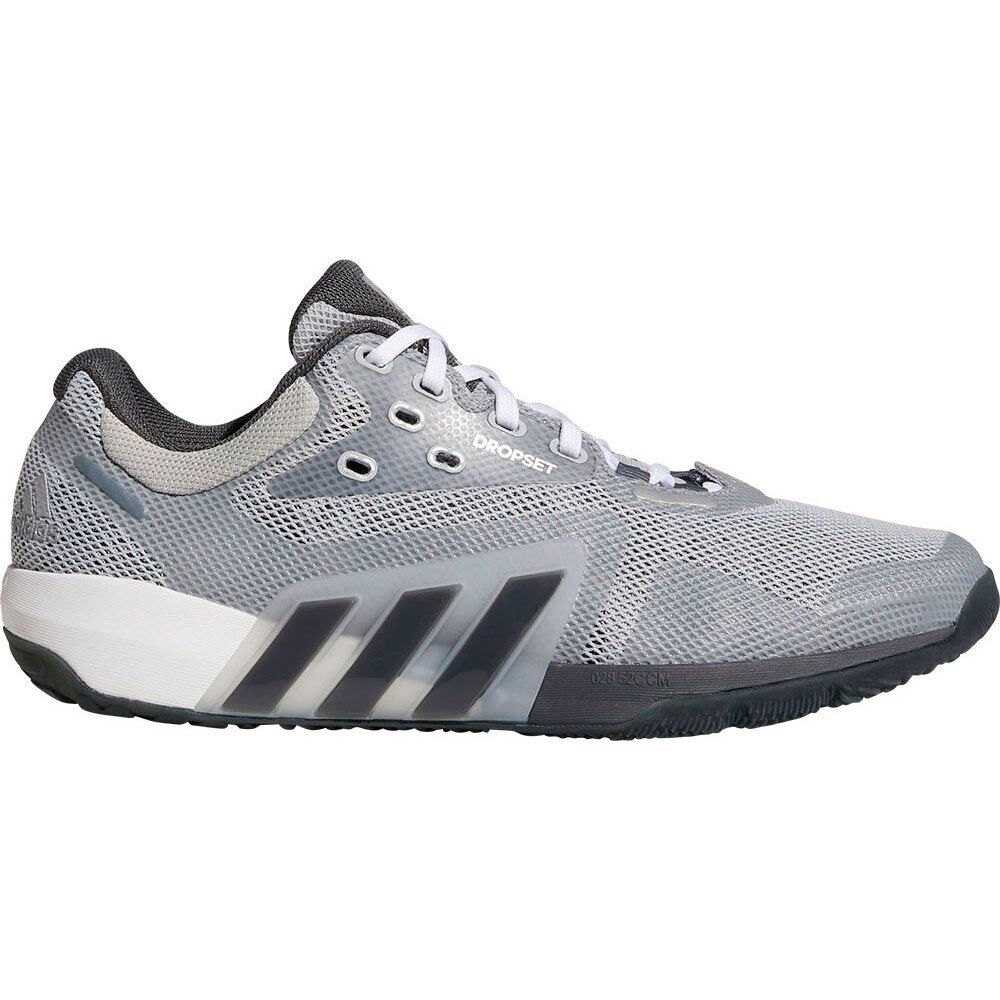 adidas Mens Dropset Gym Trainers Weightlifting / Cardio Shoes Grey