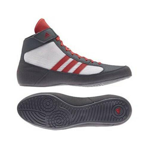 adidas Mens Havoc Wrestling Shoes Grey/Red/White Boxing Boots