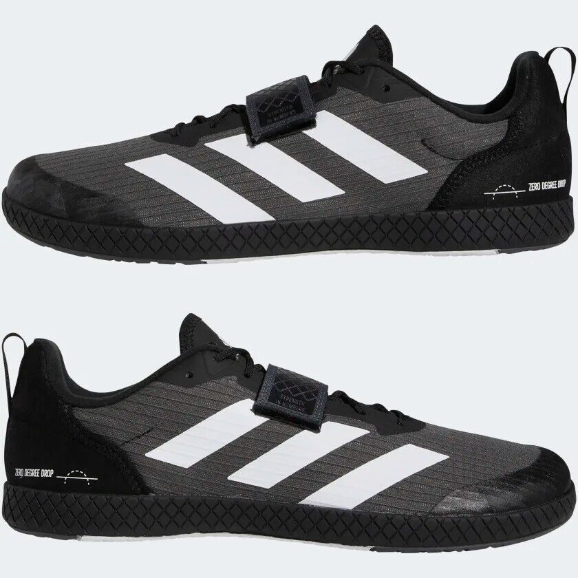 adidas Total Weightlifting Shoes Deadlift Black Mens Gym Trainers