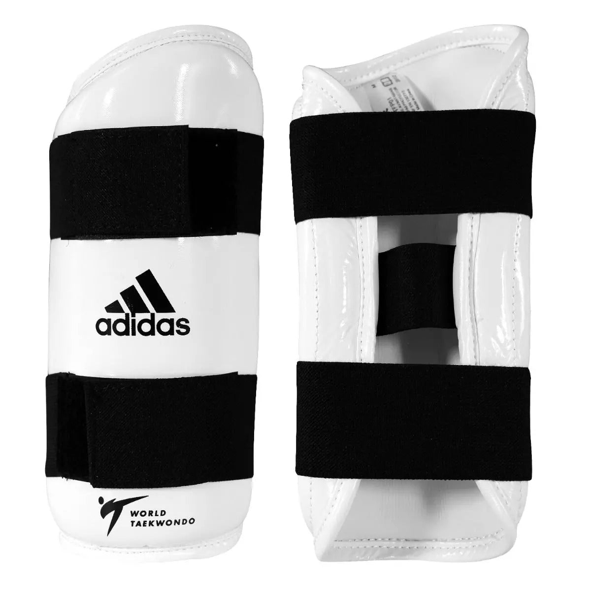 adidas WT Approved Taekwondo Shin Guards White Protective Pads