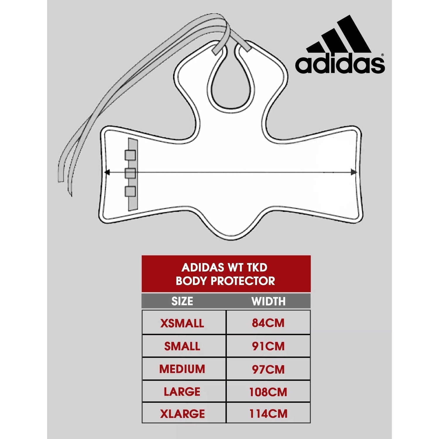 adidas Body Armour Chest Protector World Taekwondo Approved