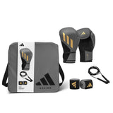 Adidas Boxing Gift Set Speed Tilt 200 Gloves Wraps Skipping Rope Bag