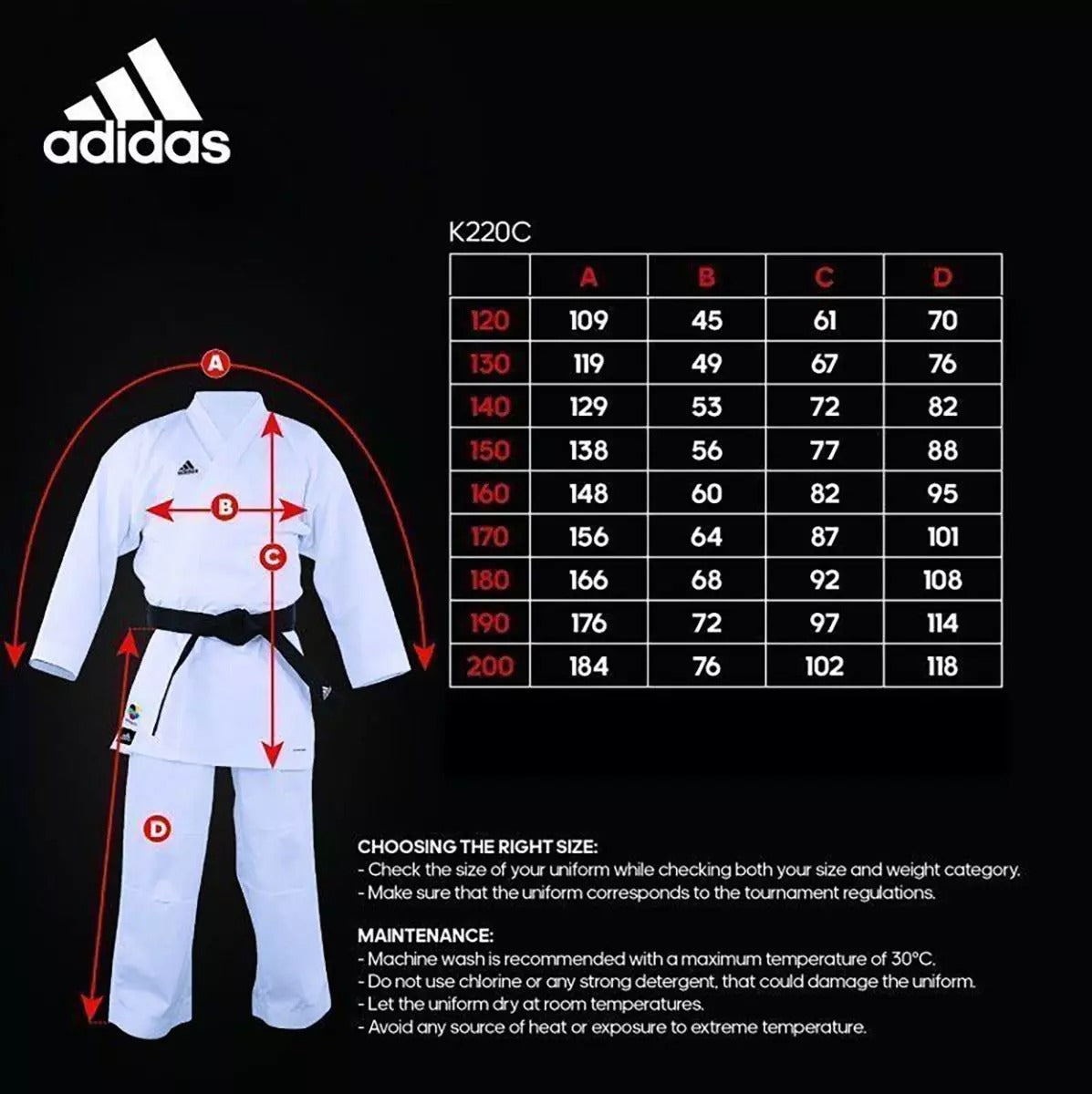 adidas Karate Gi WKF Club Adults White Uniform K220C - Budo Online