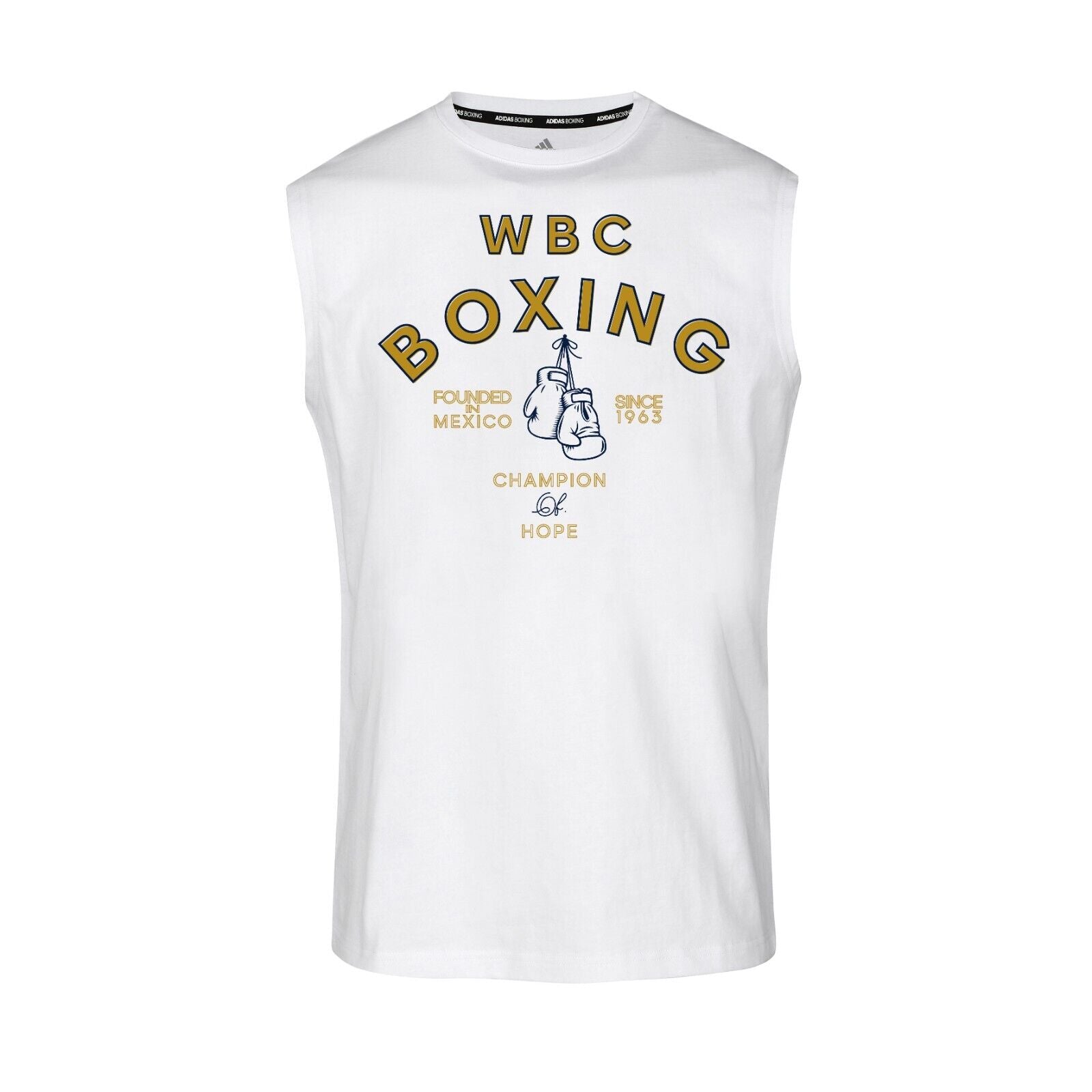 adidas WBC Boxing Vest White Cotton