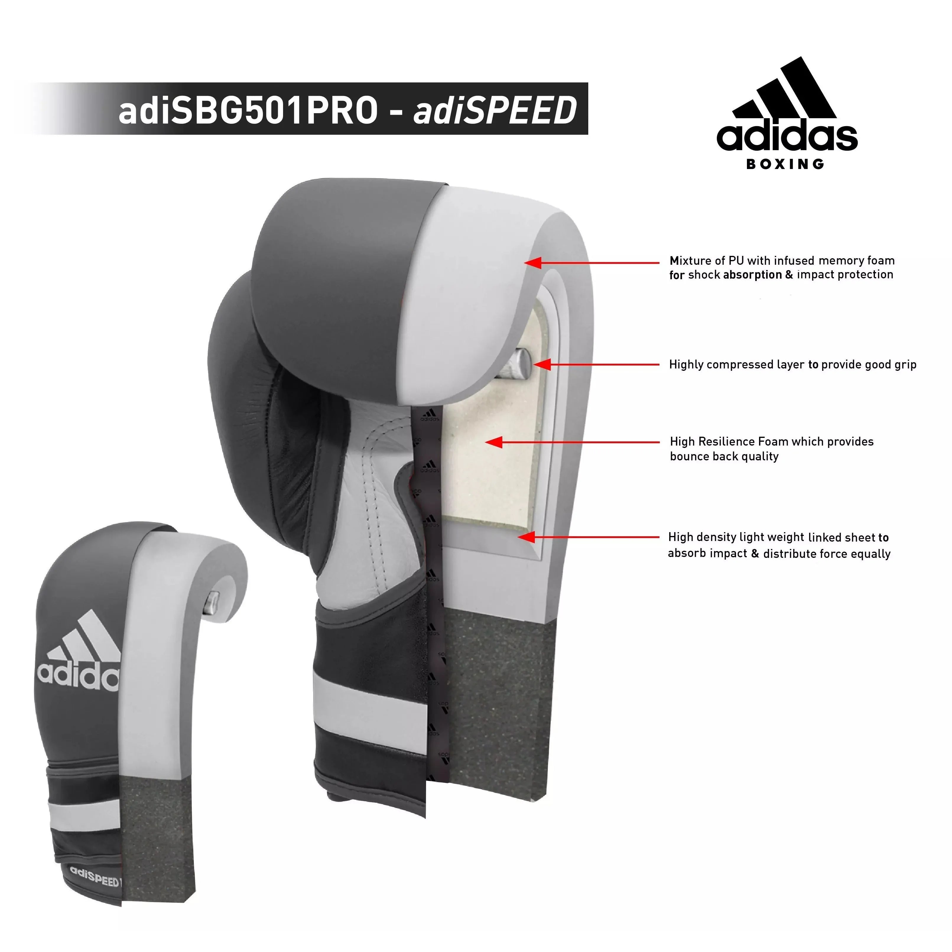 adidas AdiSpeed 501 Pro Boxing Gloves
